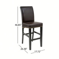Upholstered 30 Inch Counter Stool Set Of 2 With Solid Wood Frame For Kitchen And Dining Room