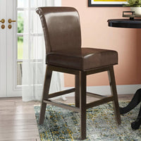 28-Inch Modern PU Leather Swivel Counter Stool With Adjustable Height And Stylish Design