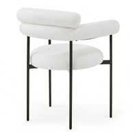 Set Of 2 Black Upholstered Armchair Dining Chairs With Sturdy Metal Legs