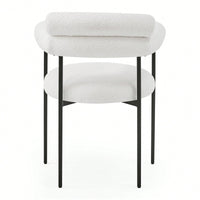 Set Of 2 Black Upholstered Armchair Dining Chairs With Sturdy Metal Legs
