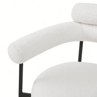 Set Of 2 Black Upholstered Armchair Dining Chairs With Sturdy Metal Legs