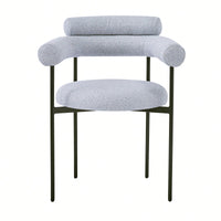 Set Of 2 Black Upholstered Armchair Dining Chairs With Sturdy Metal Legs