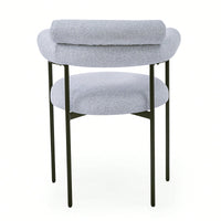 Set Of 2 Black Upholstered Armchair Dining Chairs With Sturdy Metal Legs
