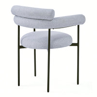 Set Of 2 Black Upholstered Armchair Dining Chairs With Sturdy Metal Legs