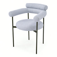 Set Of 2 Black Upholstered Armchair Dining Chairs With Sturdy Metal Legs