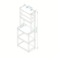 5-Tier White And Rustic Brown Kitchen Bakers Rack With Storage Shelves Coffee Bar And Microwave Stand