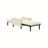 Corduroy Versatile Adjustable Sofa Bed And Lounge Chair For Guests Ivory