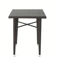 32 Inch Square Wicker Outdoor Bar Table For Patio And Garden Use