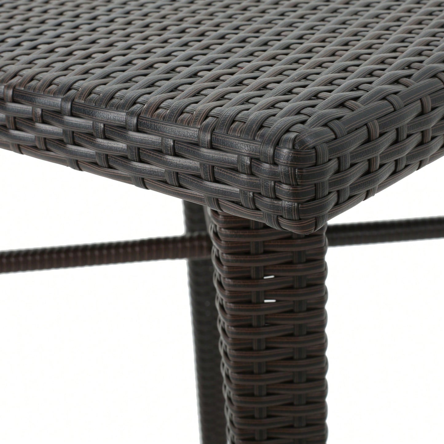 32 Inch Square Wicker Outdoor Bar Table For Patio And Garden Use