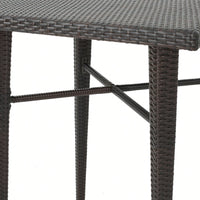 32 Inch Square Wicker Outdoor Bar Table For Patio And Garden Use