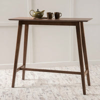 Wood Bar Table 17.72 X 47.24 X 42.01 Inches Ideal For Home Or Commercial Use Natural Walnut Finish