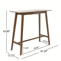 Wood Bar Table 17.72 X 47.24 X 42.01 Inches Ideal For Home Or Commercial Use Natural Walnut Finish