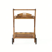 Elegant Gold Bar Cart With Glass Shelves And Wheels For Entertaining