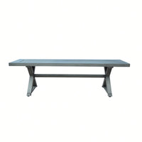 Contemporary Dark Gray Aluminum Outdoor Dining Bench For Stylish Patio Seating