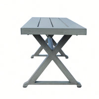 Contemporary Dark Gray Aluminum Outdoor Dining Bench For Stylish Patio Seating