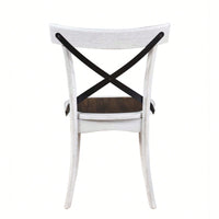 Rustic Modern Farmhouse Dining Side Chair Set With Retro Metal X Design
