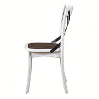 Rustic Modern Farmhouse Dining Side Chair Set With Retro Metal X Design