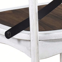 Rustic Modern Farmhouse Dining Side Chair Set With Retro Metal X Design