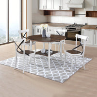 Rustic Modern Farmhouse Dining Side Chair Set With Retro Metal X Design