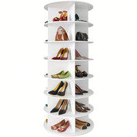 7 Tier Rotating Shoe Rack Carousel 360 Degree Spinning Storage Organizer For Shoes And Handbags Vertical Closet Solution