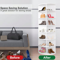 7 Tier Rotating Shoe Rack Carousel 360 Degree Spinning Storage Organizer For Shoes And Handbags Vertical Closet Solution