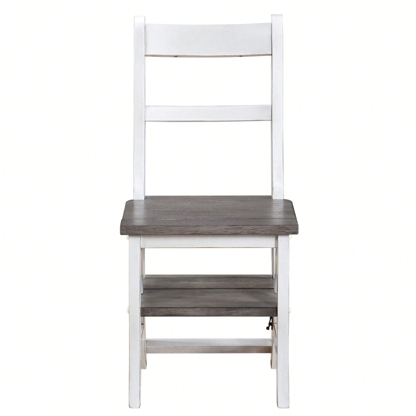 Foldable Solid Wood Ladder Chair Dual Purpose Stepladder For Home Library Kitchen Display Stand And Flower Stand