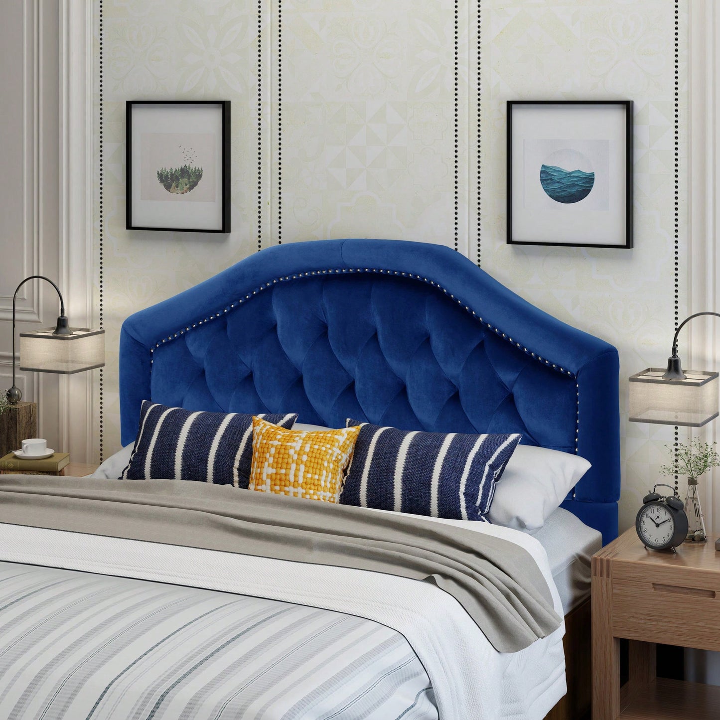 Elegant Queen And Full Size Upholstered Headboard For Stylish Bedroom Décor