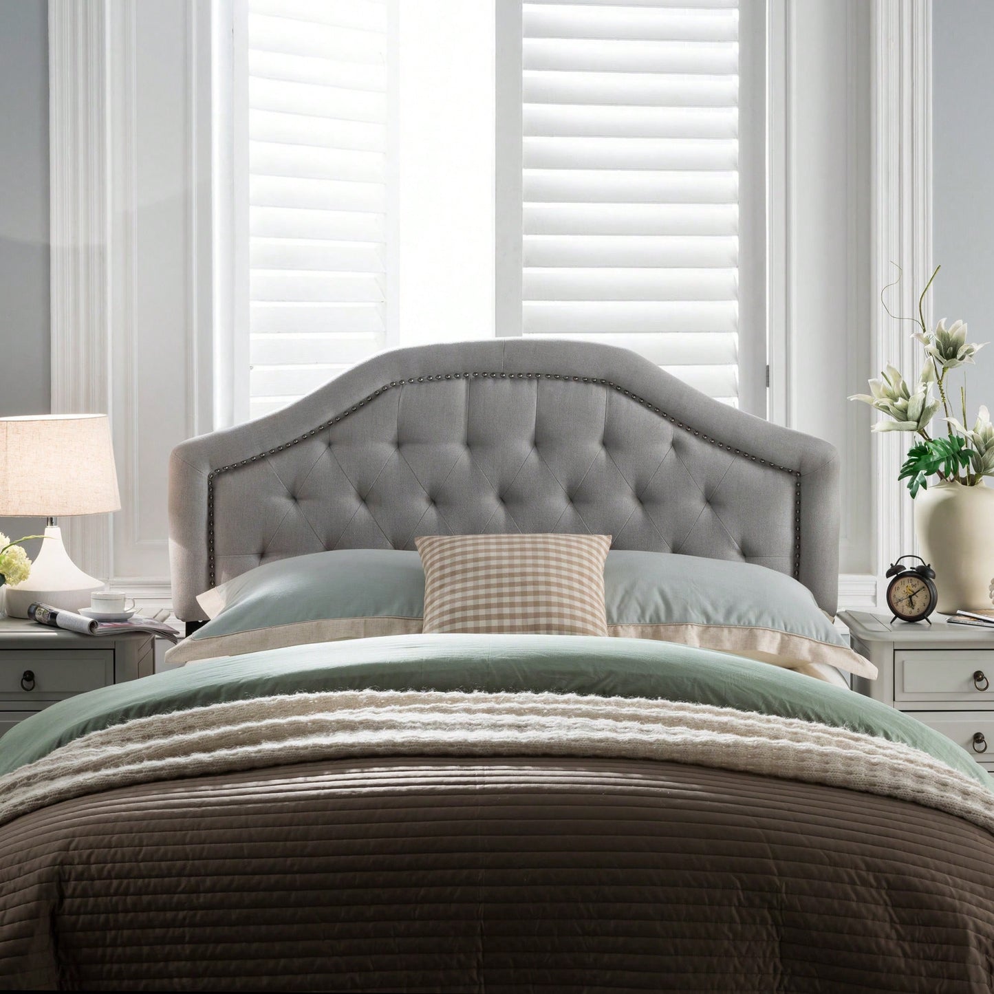 Elegant Queen And Full Size Upholstered Headboard For Stylish Bedroom Décor
