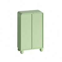 45.28 Inch Tall Freestanding Storage Cabinet With Glass Door And Shelves For Bathroom Living Room Kitchen Home Office Green