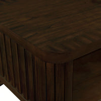 Rectangular Wooden Coffee Table With Open Storage Shelf For Living Room Easy Assembly Walnut Finish 41.5-Inch Center Table