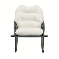 30.31 Inch Rocking Chair For Adults And Kids - Casual Comfort Seat For Balcony And Lunch Breaks Beige