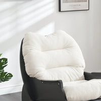 30.31 Inch Rocking Chair For Adults And Kids - Casual Comfort Seat For Balcony And Lunch Breaks Beige