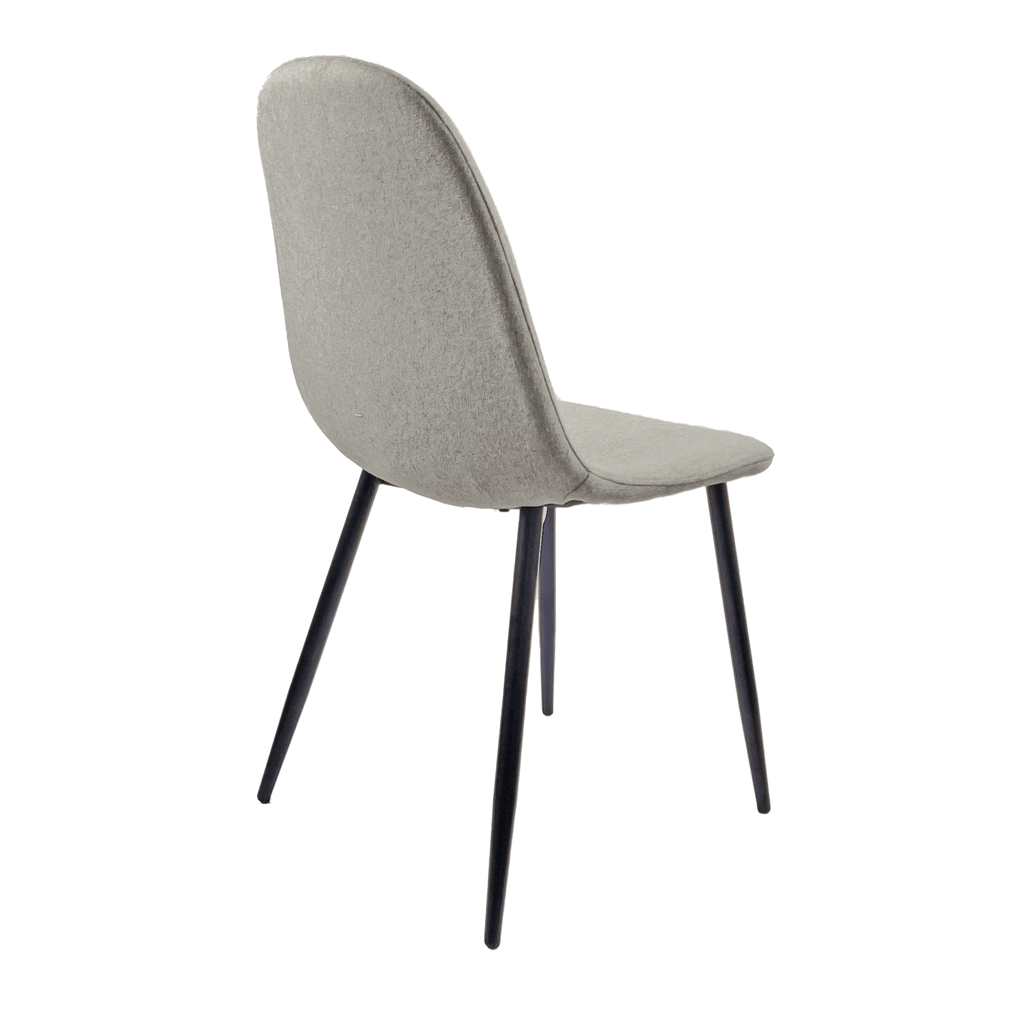 Modern Linen Fabric Dining Chairs Set Of 4 With Spoon Shape Design And Black Metal Legs For Kitchen And Dining Room - Beige Accent Chairs