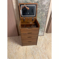 Compact 3 In 1 Vanity Desk With Flip Top Mirror And Glass Desktop, Small Makeup Vanity Set With 3 Drawers And Cushioned Stool For Bedroom