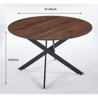47.2 Inch Round Dining Table For Home And Office With Cross Leg Design - Versatile Coffee Table
