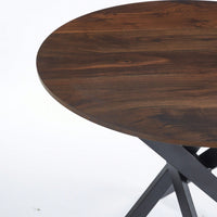 47.2 Inch Round Dining Table For Home And Office With Cross Leg Design - Versatile Coffee Table