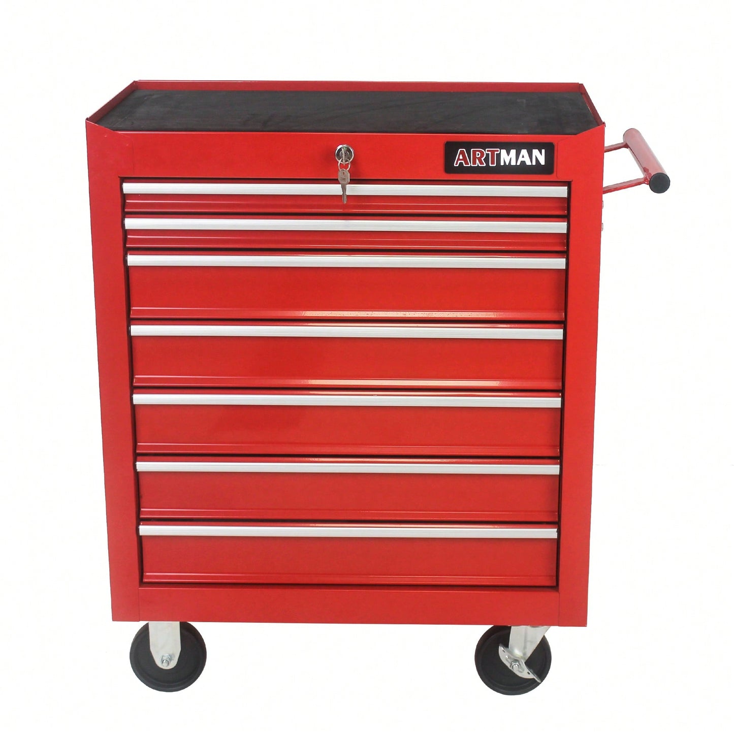 Multifunctional 7 Drawer Tool Cart With Wheels For Easy Mobility And Storage Red