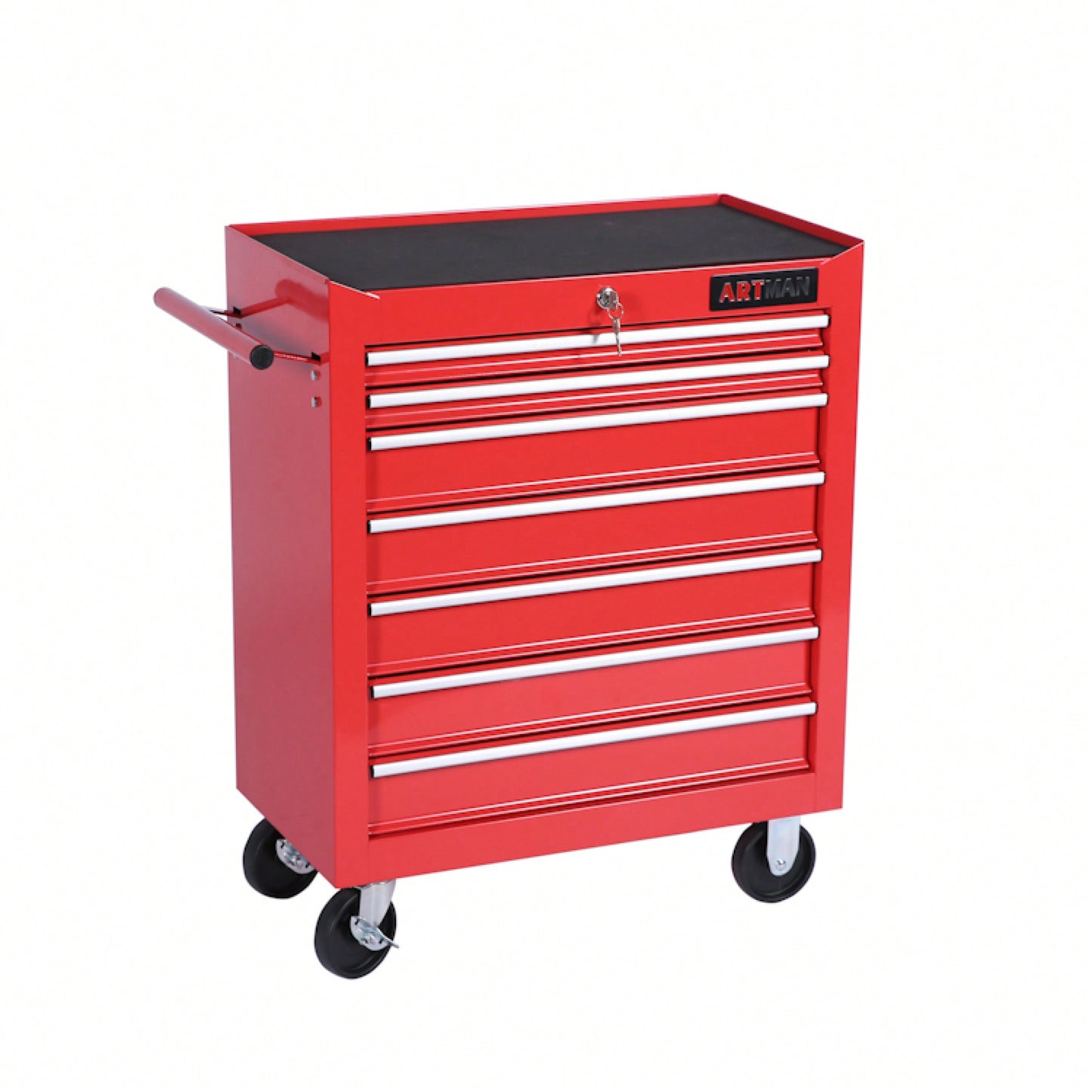 Multifunctional 7 Drawer Tool Cart With Wheels For Easy Mobility And Storage Red