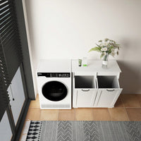 Laundry Cabinet With Dual Removable Liner Bags For Easy Organization And Storage