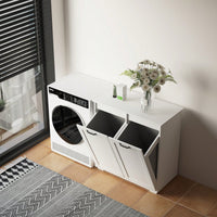 Laundry Cabinet With Dual Removable Liner Bags For Easy Organization And Storage