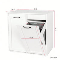 Laundry Cabinet With Dual Removable Liner Bags For Easy Organization And Storage