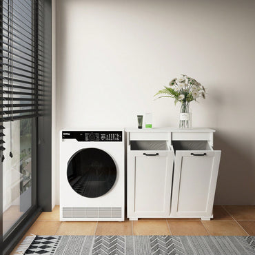 Laundry Cabinet With Dual Removable Liner Bags For Easy Organization And Storage