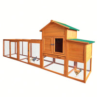 Spacious Outdoor Wooden Chicken Coop With Nesting Box And Wire Fence Poultry Cage For Hens