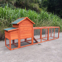 Spacious Outdoor Wooden Chicken Coop With Nesting Box And Wire Fence Poultry Cage For Hens