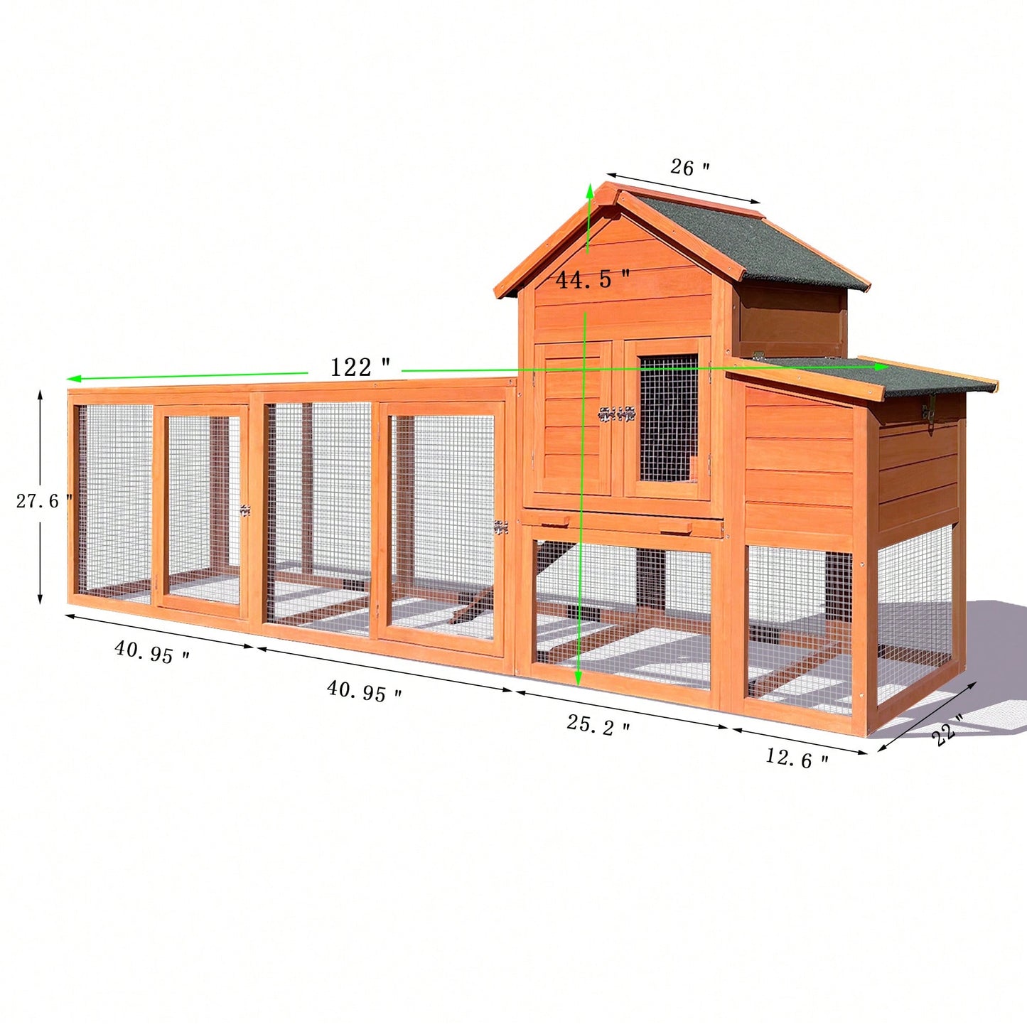 Spacious Outdoor Wooden Chicken Coop With Nesting Box And Wire Fence Poultry Cage For Hens