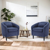 Modern Accent Barrel Chair For Living Room With Thick Cushions And Pillows, Comfy Single Sofa Chair With Wooden Legs In Beige