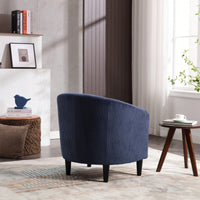 Modern Accent Barrel Chair For Living Room With Thick Cushions And Pillows, Comfy Single Sofa Chair With Wooden Legs In Beige