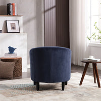 Modern Accent Barrel Chair For Living Room With Thick Cushions And Pillows, Comfy Single Sofa Chair With Wooden Legs In Beige