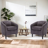 Modern Accent Barrel Chair For Living Room With Thick Cushions And Pillows, Comfy Single Sofa Chair With Wooden Legs In Beige