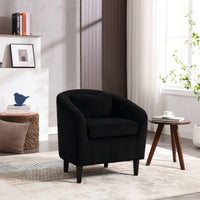 Modern Accent Barrel Chair For Living Room With Thick Cushions And Pillows, Comfy Single Sofa Chair With Wooden Legs In Beige